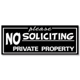 All Quality "Please No Soliciting Private Property" Engraved Sign, 2" x 5"