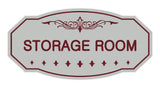 Light Gray / Burgundy Victorian Storage Room Sign