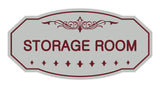 Light Gray / Burgundy Victorian Storage Room Sign