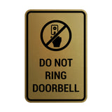 Portrait Round Do Not Ring Doorbell Sign
