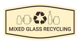 Fancy Mixed Glass Recycling Wall or Door Sign