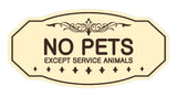 Victorian No Pets Except Service Animals Sign
