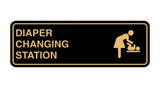 Black / Gold Signs ByLITA Standard Diapers Changing Station Sign