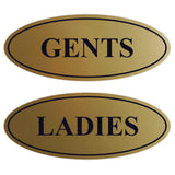 Oval LADIES GENTS Restroom Signs - 2 Pack