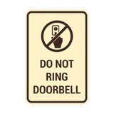 Portrait Round Do Not Ring Doorbell Sign