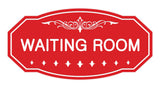 Red / White Victorian Waiting Room Sign