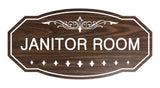 Walnut Victorian Janitor Room Sign