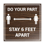 Signs ByLITA Square Do Your Part Stay 6 Feet Apart Sign