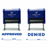 Approved / Denied By Date Self Inking Rubber Stamp - 2 Pack