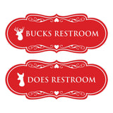 Designer Bucks and Does Novelty Restroom Signs (Set of 2) Wall or Door Sign
