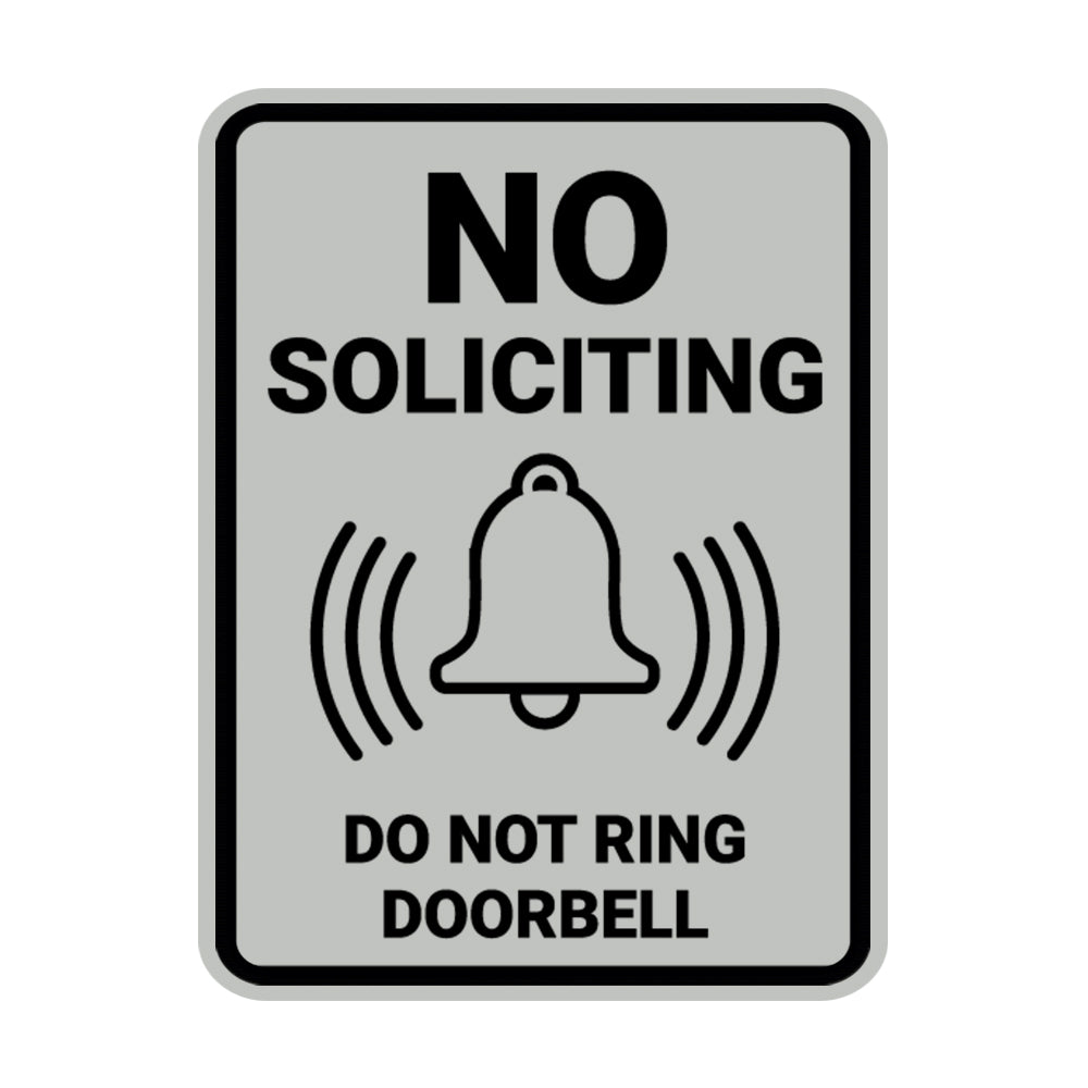 Portrait Round No Soliciting Do Not Ring Doorbell Wall or Door Sign
