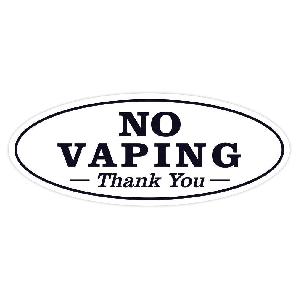 Oval NO VAPING Thank You Sign