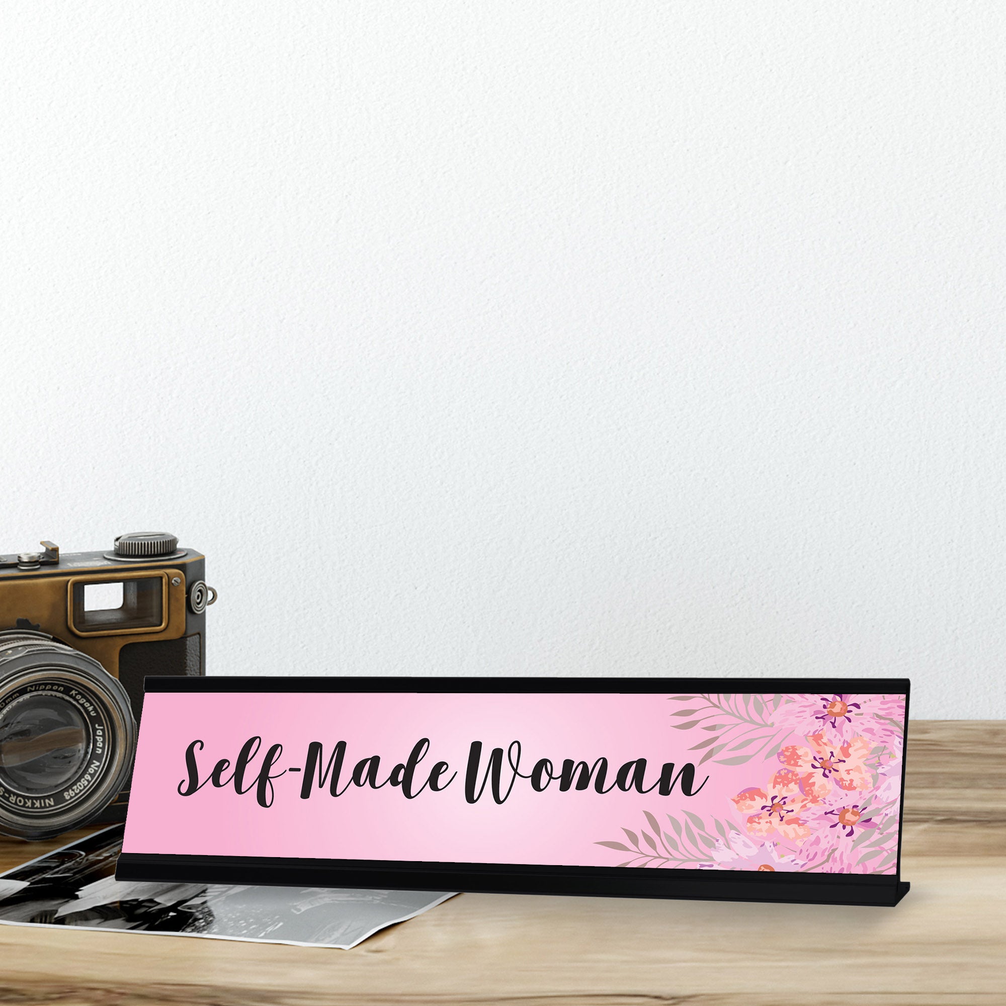 Self-Made Woman, Designer Series Desk Sign, Novelty Nameplate (2 x 8")
