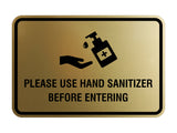 Classic Frame Please Use Hand Sanitizer Before Entering Sign