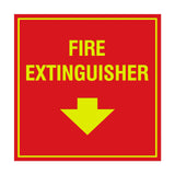 Signs ByLITA Square Fire extinguisher Sign with Adhesive Tape, Mounts On Any Surface, Weather Resistant, Indoor/Outdoor Use