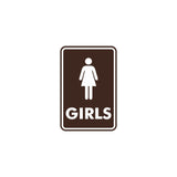 Portrait Round Girls Restroom Sign
