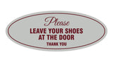 Signs ByLITA Oval Please leave your shoes at the door thank you Sign