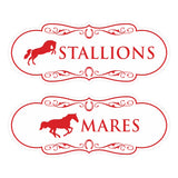 Designer Stallions and Mares, Restroom Wall or Door Signs (Set of 2)