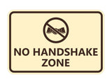 Classic Framed No Handshake Zone Sign