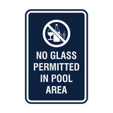 Portrait Round No Glass Permitted In Pool Area Sign