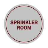 Light Grey / Burgundy Signs ByLITA Circle Sprinkler Room Sign