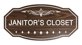 Walnut Victorian Janitor's Closet Sign