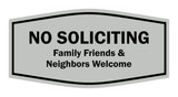 Fancy No Soliciting Family Friends & Neighbors Welcome Wall or Door Sign
