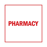 Signs ByLITA Square Pharmacy Sign with Adhesive Tape, Mounts On Any Surface, Weather Resistant, Indoor/Outdoor Use