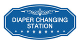 Blue Victorian Diaper Changing Station Sign