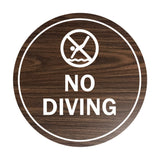 Signs ByLITA Circle No Diving Sign with Adhesive Tape, Mounts On Any Surface, Weather Resistant, Indoor/Outdoor Use