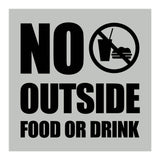 Square No Outside Food or Drink Wall / Door Sign