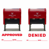 Approved / Denied By Date Self Inking Rubber Stamp - 2 Pack