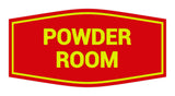 Red / Yellow Signs ByLITA Fancy Powder Room Sign with Adhesive Tape, Mounts On Any Surface, Weather Resistant, Indoor/Outdoor Use