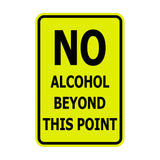 Portrait Round No Alcohol Beyond This Point Sign