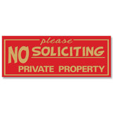 All Quality "Please No Soliciting Private Property" Engraved Sign, 2" x 5"