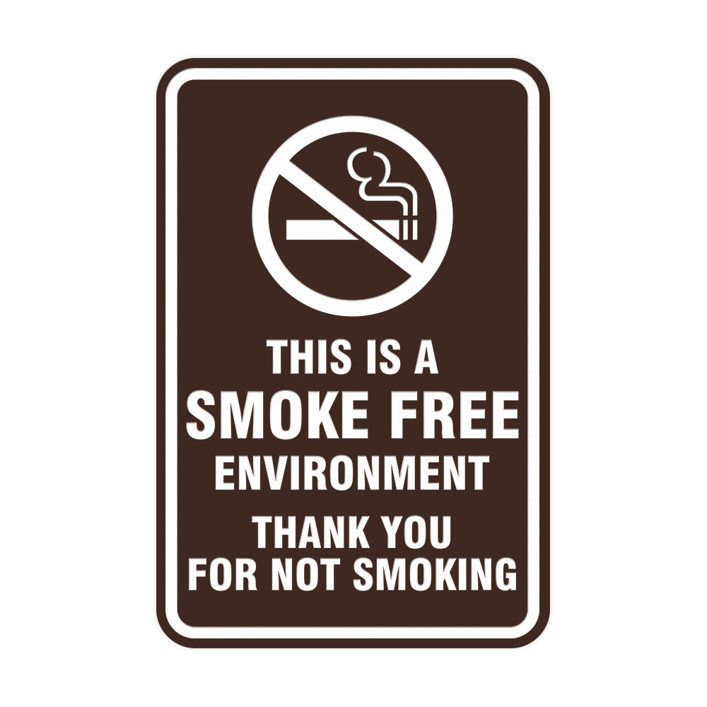 Portrait Round This Is A Smoke Free Environment Thank You For Not Smoking Sign