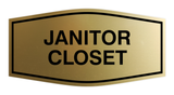Brushed Gold Fancy Janitor Closet Sign