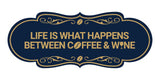 Designer Life is What Happens Between Coffee & Wine Wall or Door Sign