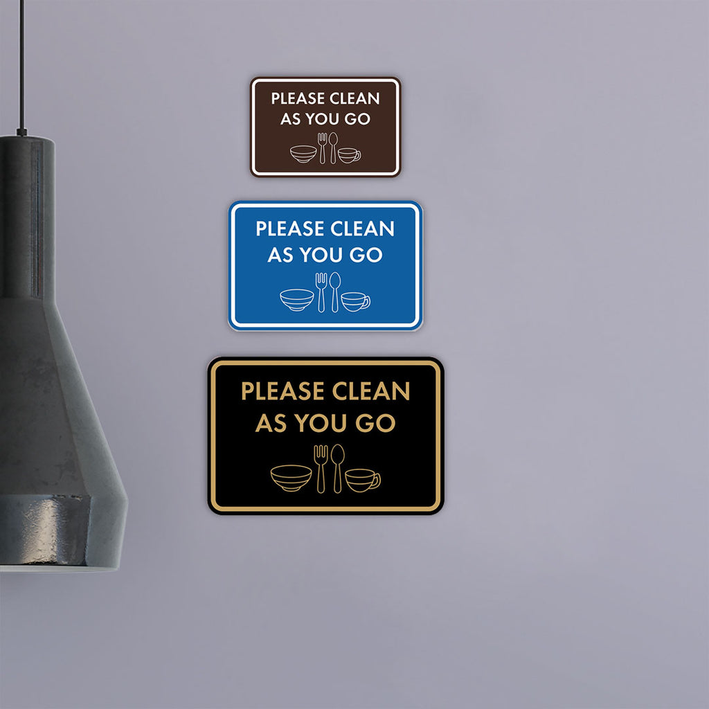 Classic Framed Please Clean As You Go Wall or Door Sign – Pacific Sign ...