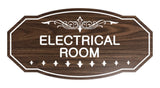 Walnut Victorian Electrical Room Sign