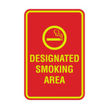 Portrait Round Designated Smoking Area Sign