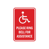 Portrait Round Please Ring Bell For Assistance Sign