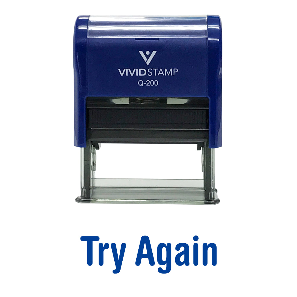 Try Again Self Inking Teacher Rubber Stamp