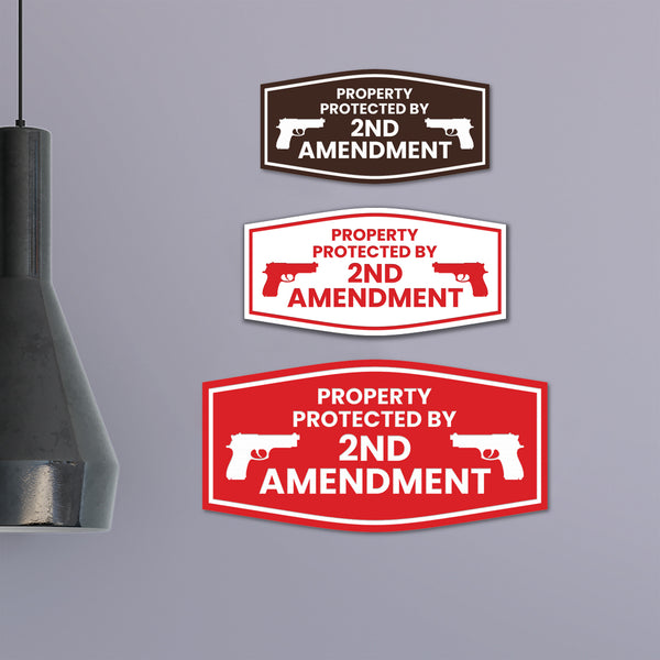 Fancy Property Protected By 2nd Amendment Wall or Door Sign – Pacific ...