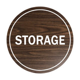 Walnut / White Signs ByLITA Circle Storage Sign