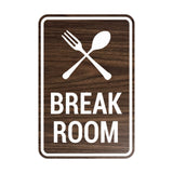 Portrait Round Break Room Sign