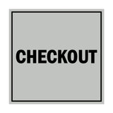Signs ByLITA Square Checkout Sign with Adhesive Tape, Mounts On Any Surface, Weather Resistant, Indoor/Outdoor Use