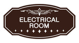 Dark Brown Victorian Electrical Room Sign