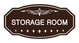 Burgundy / White Victorian Storage Room Sign