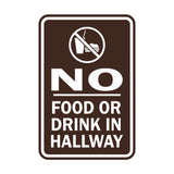 Portrait Round No Food Or Drink In Hallway Sign